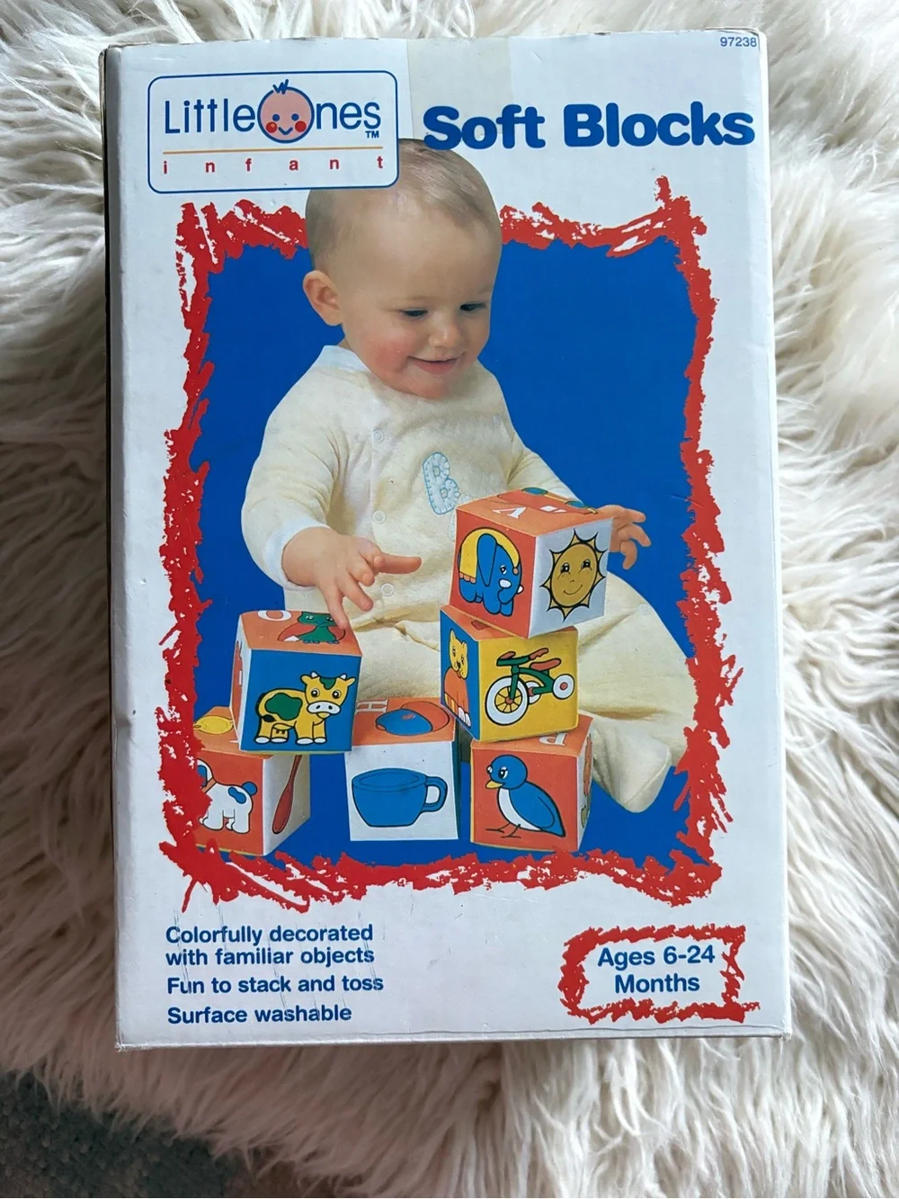 Vintage Little Ones Infant Soft Blocks NEW Set of 6 Kmart 80’s Retro Baby Toys